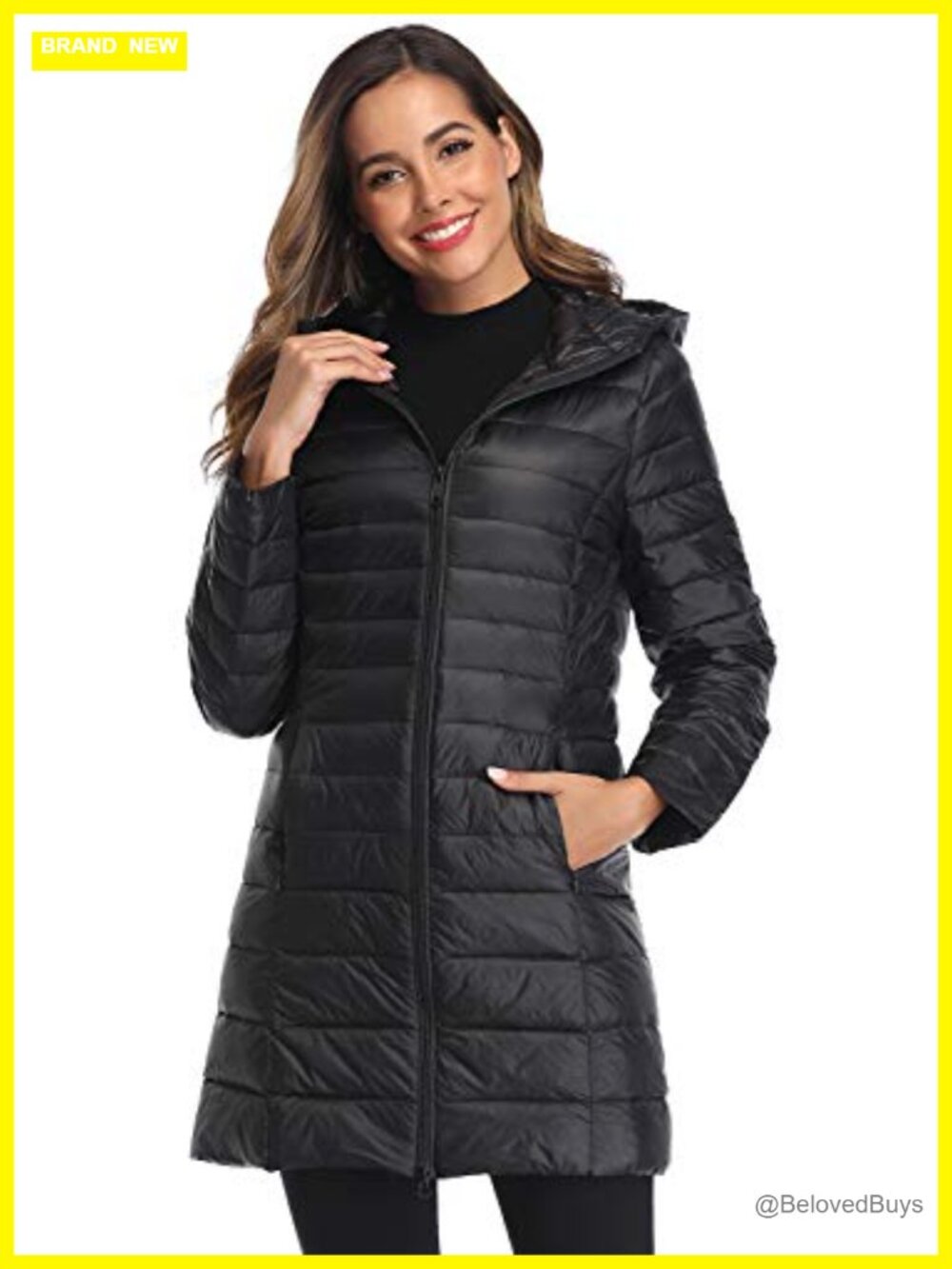 Womens Plus Size Packable Down Jacket Ultralight Hooded Puffer Coat